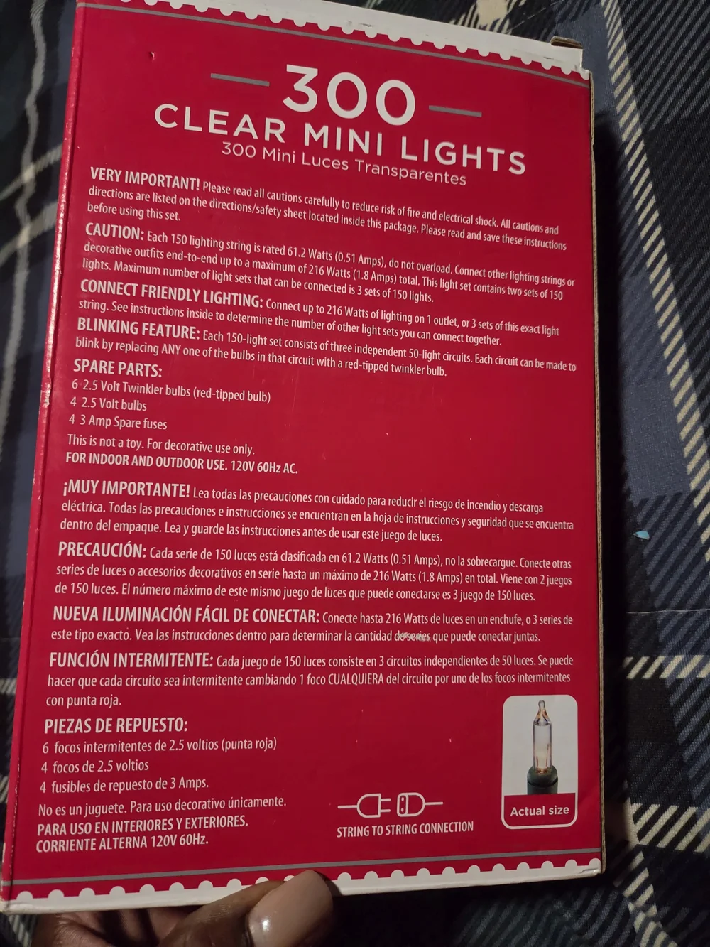 Holiday Time Clear Mini String Lights with Green Wire